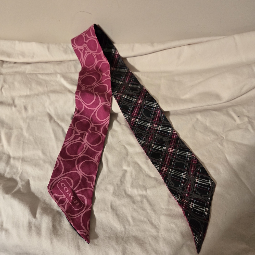 Coach Pink and Black Reversible Women's Scarf